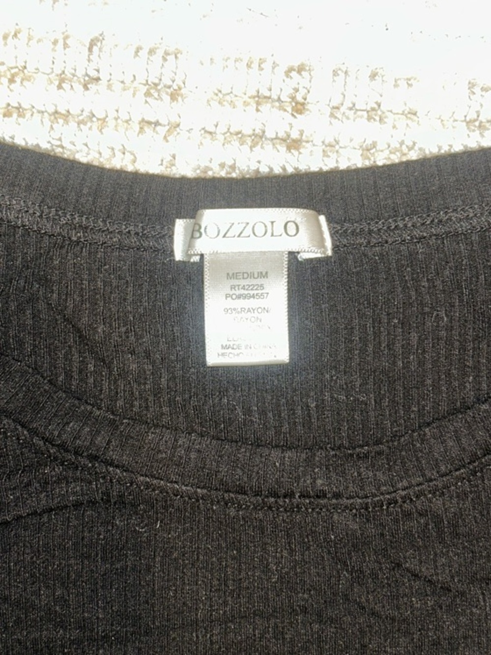 Bozzolo Black Short Sleeve Ribbed Crop Tee - Picture 2 of 3